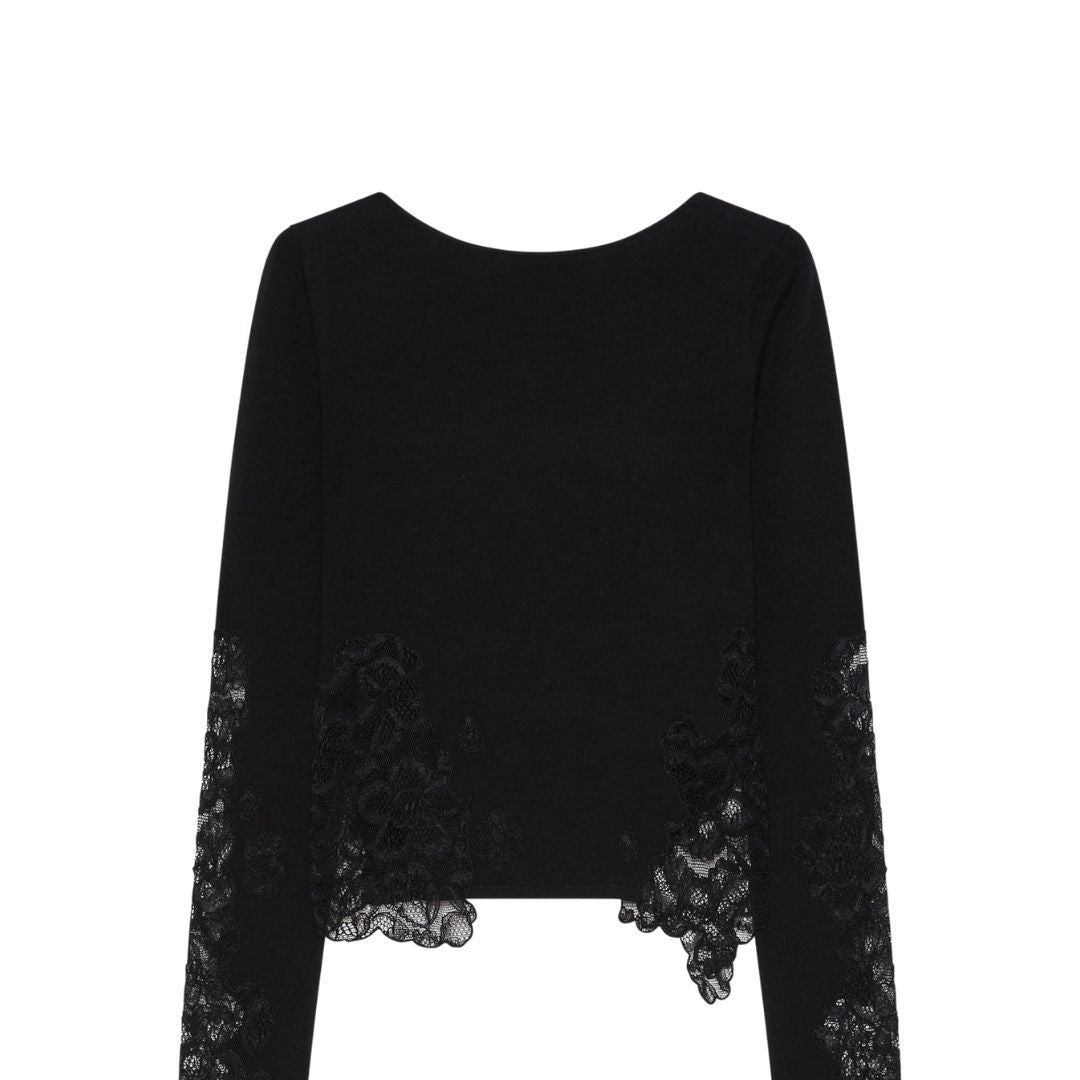 Torso Snug Fit Lace Adorned Jumper 2523366142200