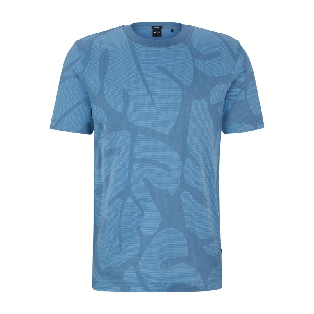 Thompson 08 Two-Tone Monstera-Leaf Cotton T-Shirt 50511843