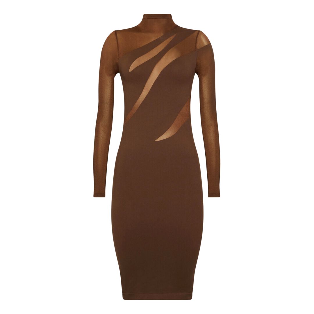 Sheer Paneling Cut Out Dress