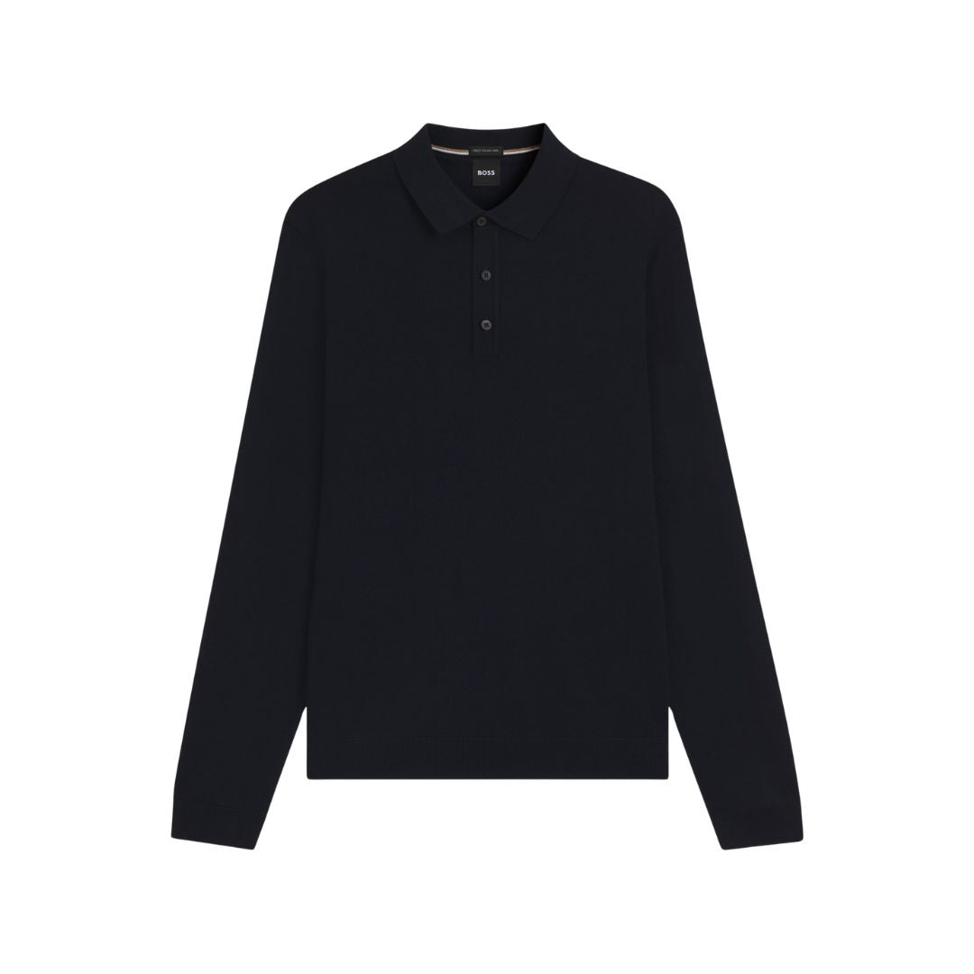 Lancione Long Sleeve Virgin Wool Polo Jumper 50476355 – Robinsons