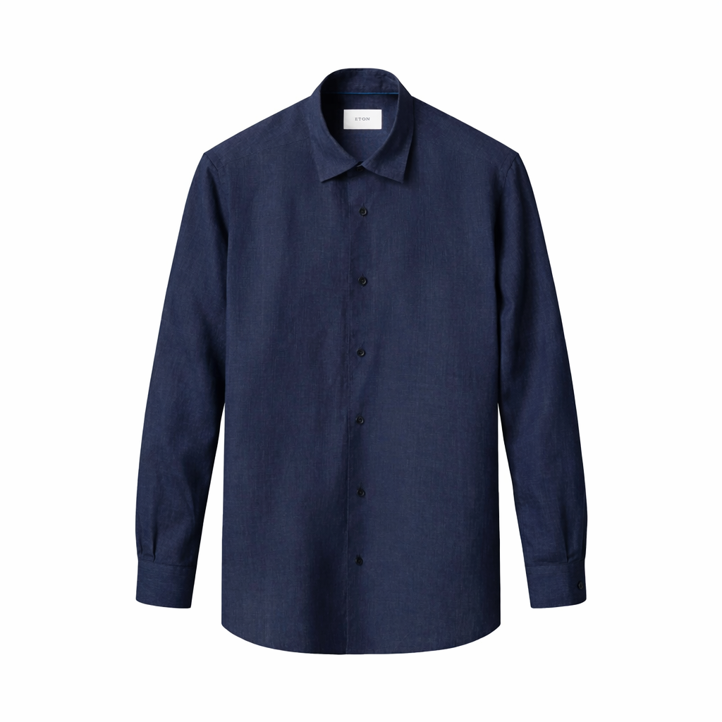 Solid Linen Mens Long Sleeve Shirt 100014879