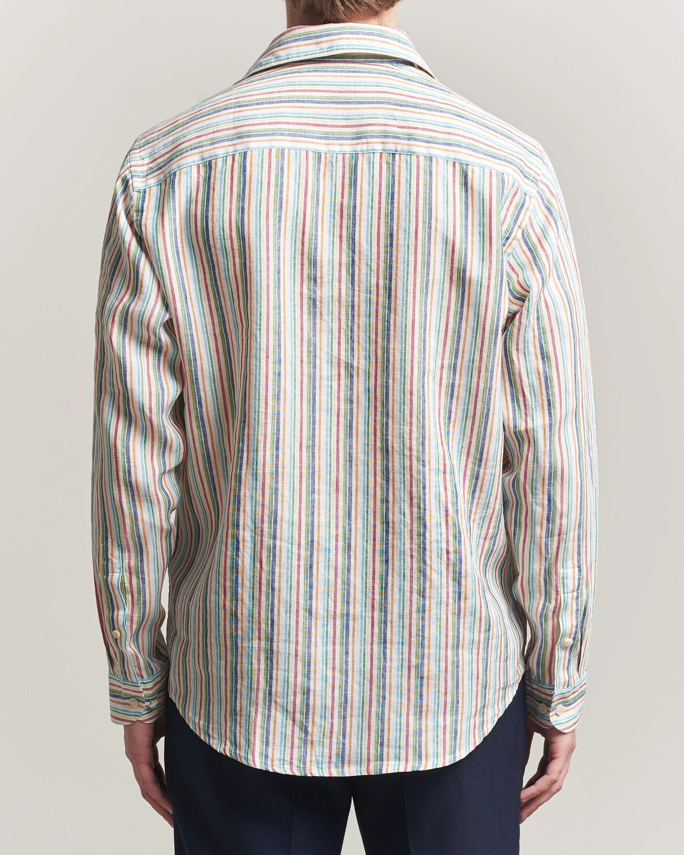 Multi Striped Mens Linen Shirt 100015065