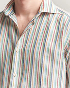 Multi Striped Mens Linen Shirt 100015065