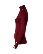Buttoned Knit Roll Neck