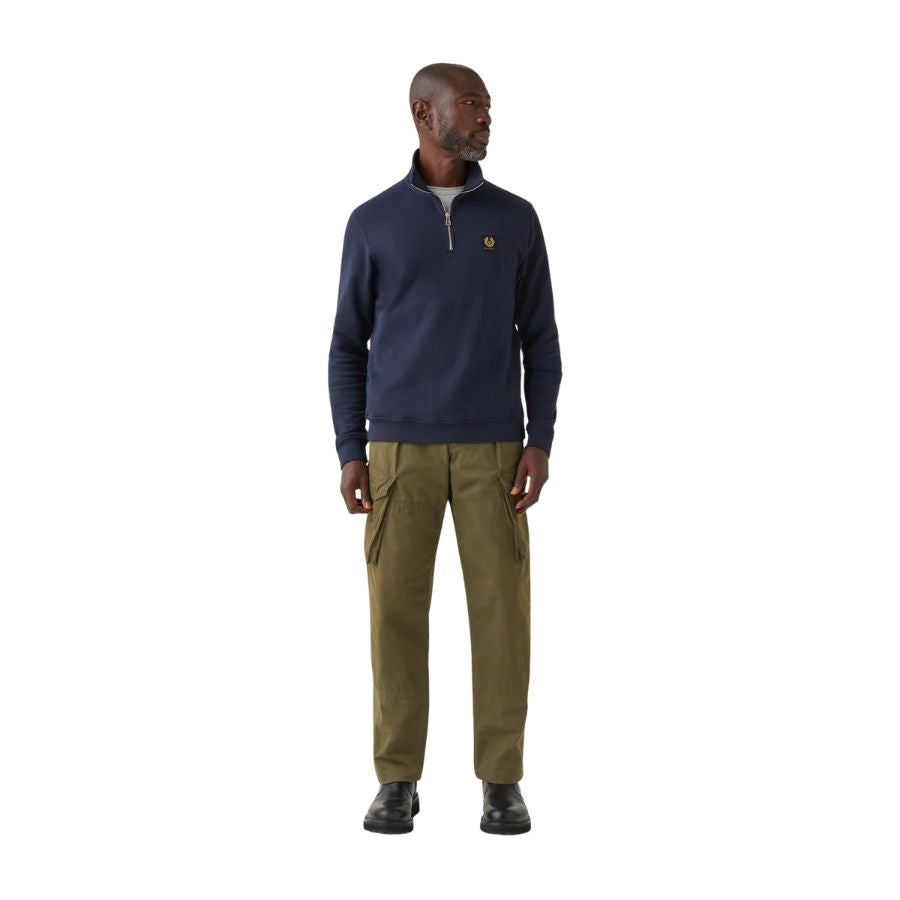 Mens Quarter Zip Cotton Fleece Sweatshirt 103001