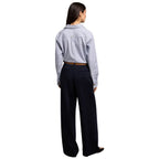 Pleated Womens Wide Leg Trouser