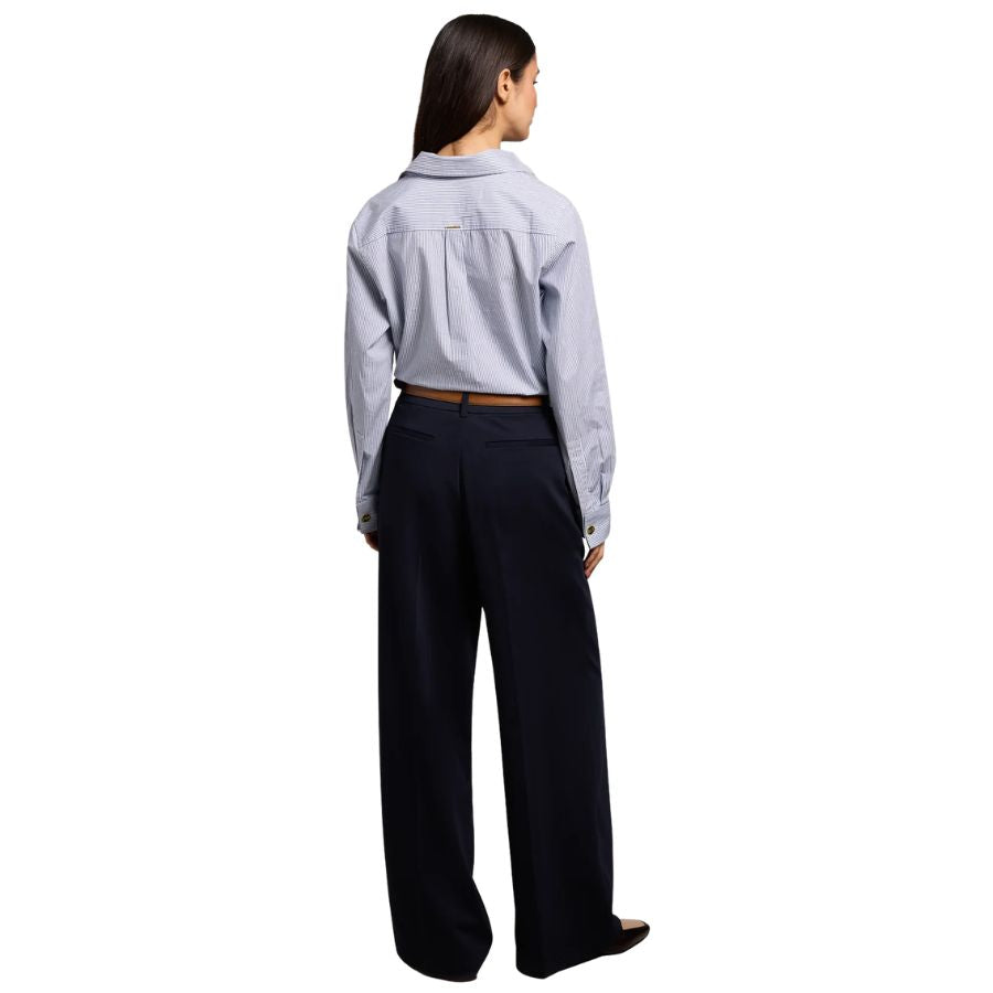 Pleated Womens Wide Leg Trouser