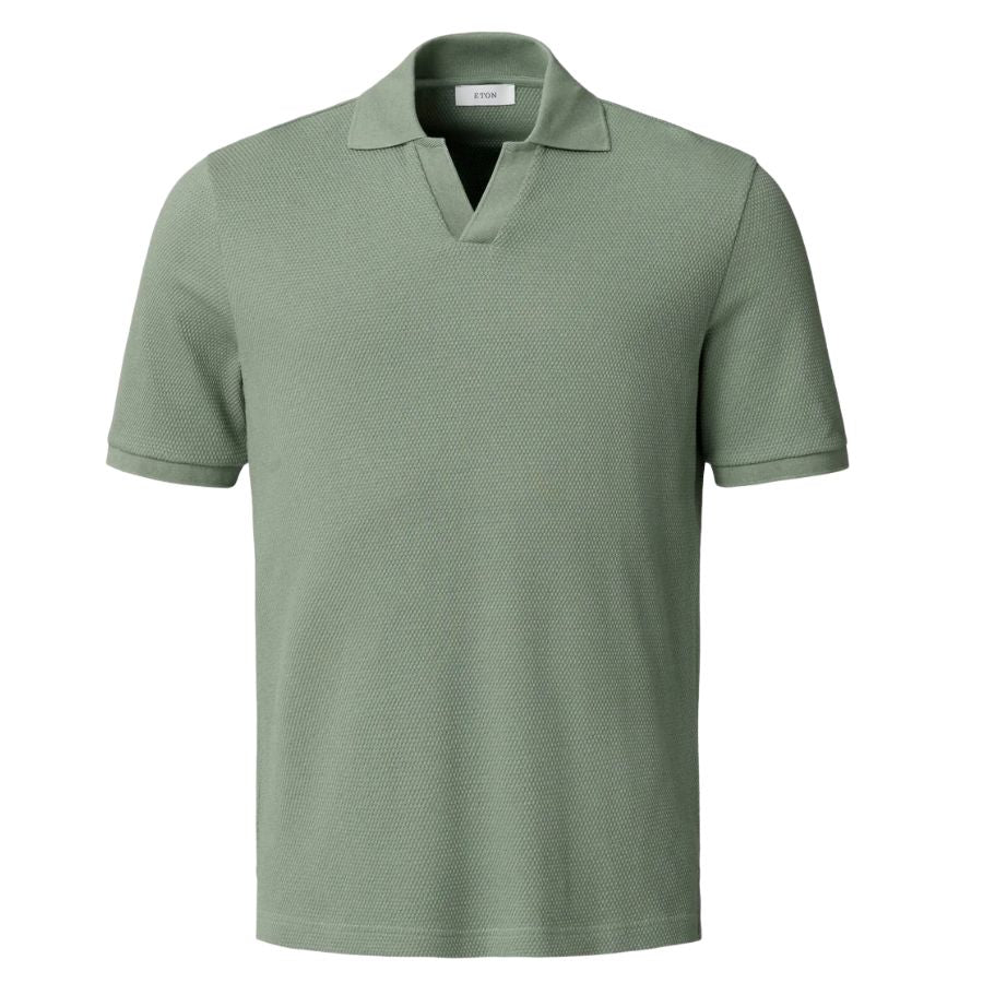 Waffle Open Collar Mens Polo Shirt 100014580