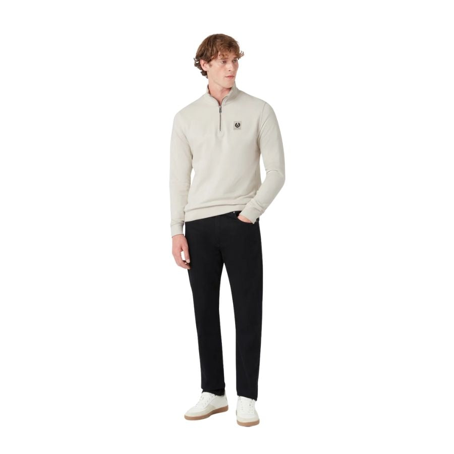 Mens Quarter Zip Cotton Fleece Sweatshirt 103001