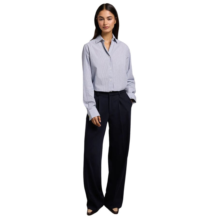Pleated Womens Wide Leg Trouser