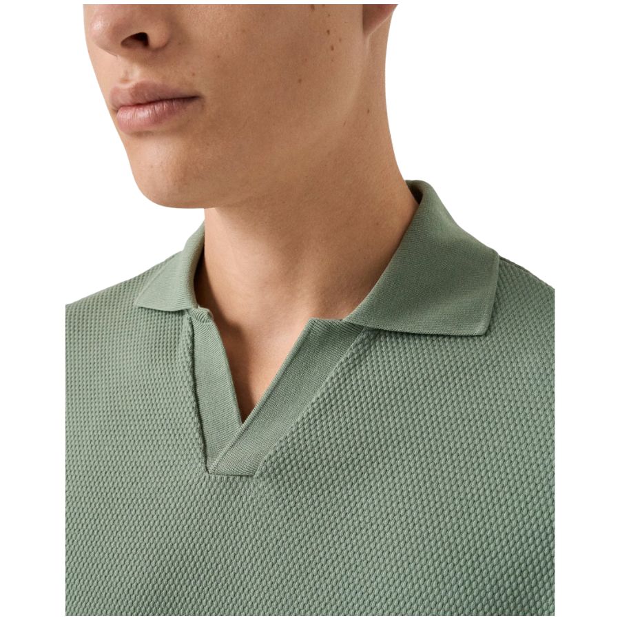 Waffle Open Collar Mens Polo Shirt 100014580