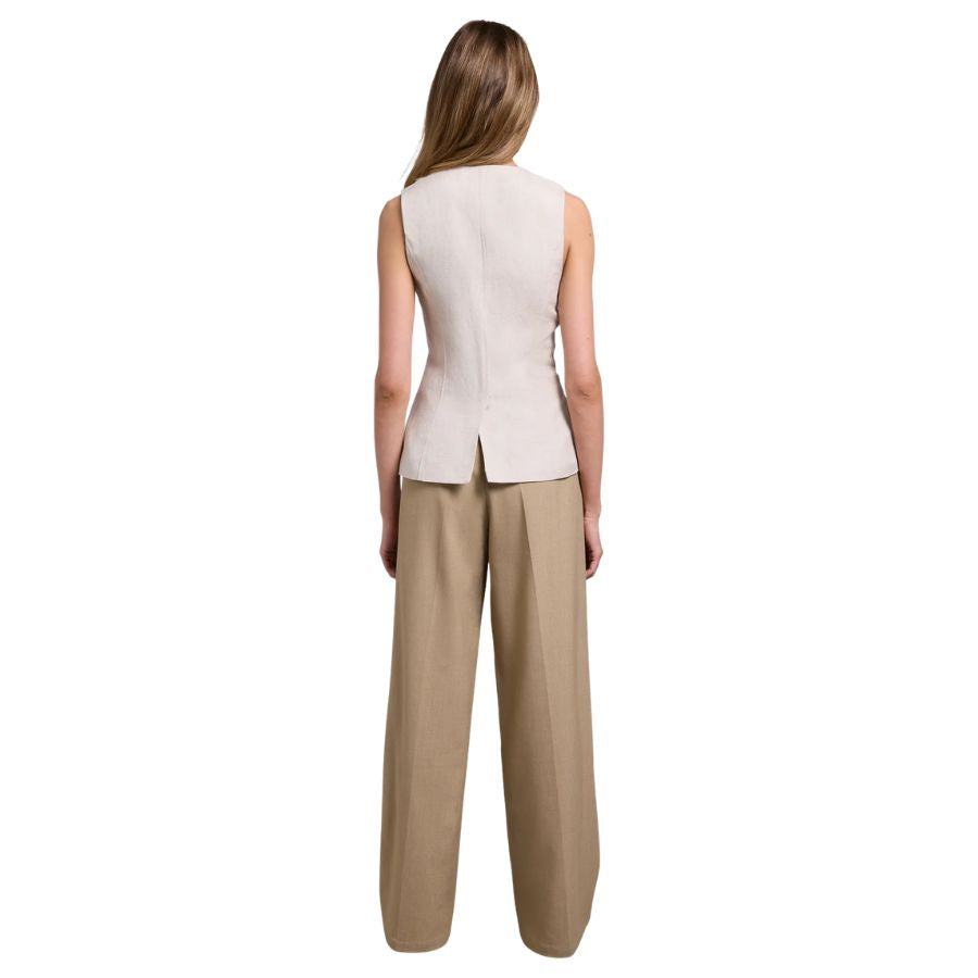 Pleated Womens Wide Leg Trouser
