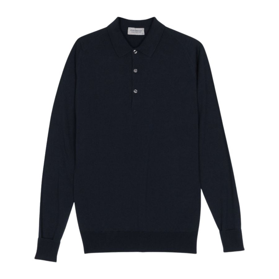 Cotswold Extra Fine Merino Wool Mens Long Sleeve Polo Shirt
