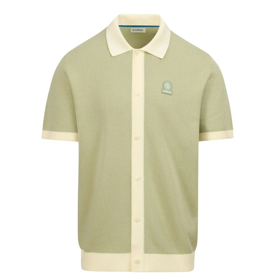 Knitted Full Button Mens Polo Shirt KNT66