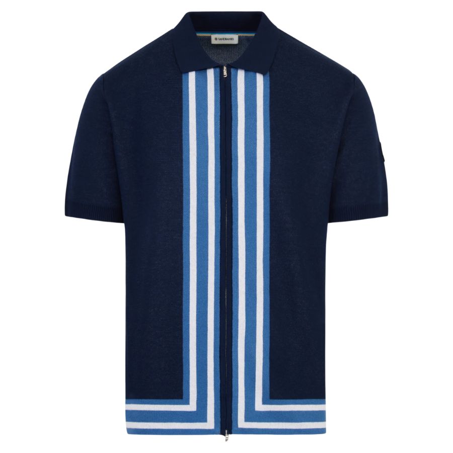 Zip Through Knitted Mens Shirt KNT71