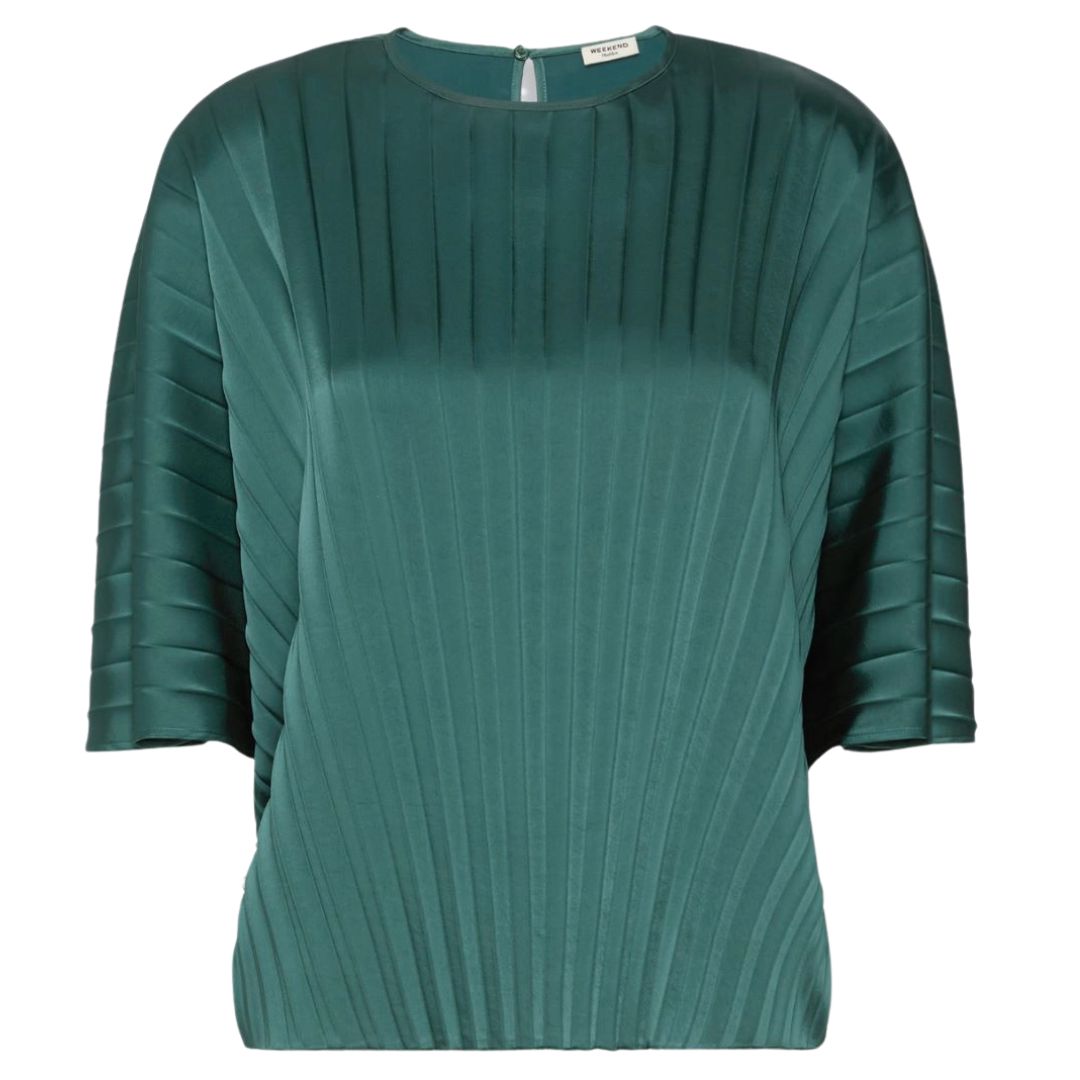 Daureo Loose Pleated Womens Satin Blouse 2625166051600
