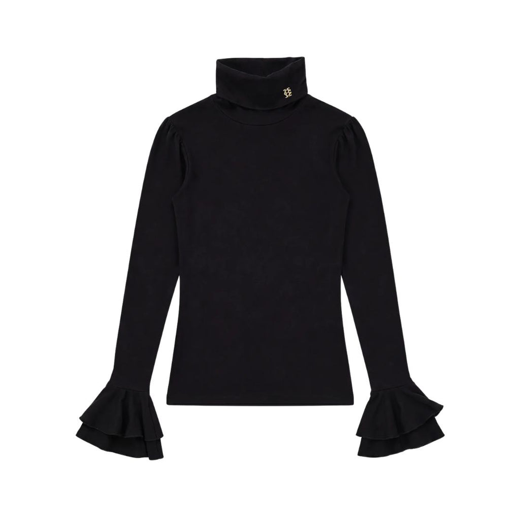 Supersoft fluted Roll Neck Womens Top