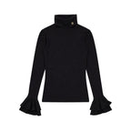 Supersoft fluted Roll Neck Womens Top