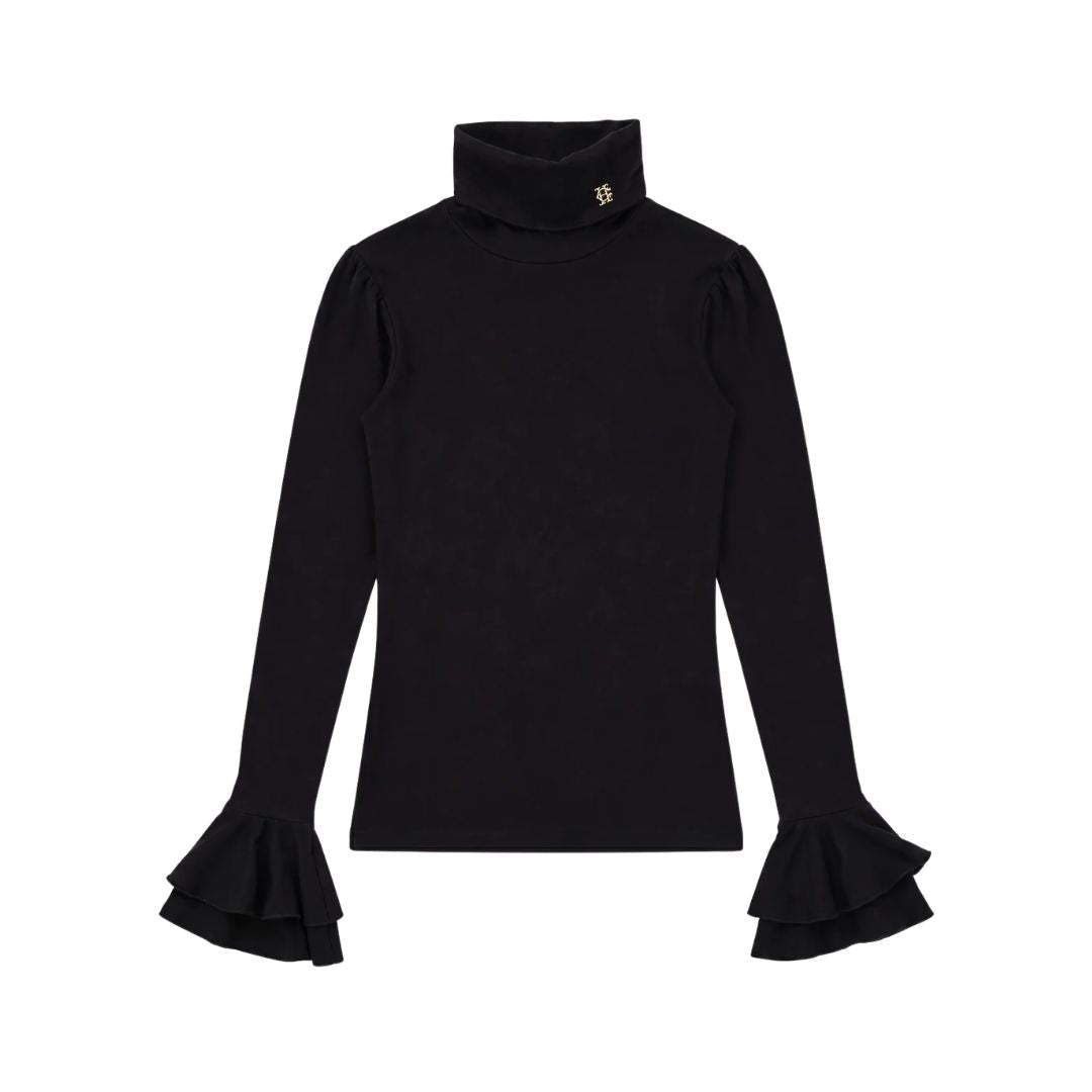 Supersoft fluted Roll Neck Womens Top