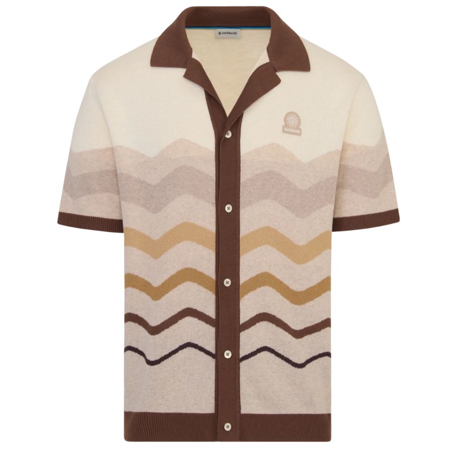 Gradient Strip Knitted Mens Shirt KNT75