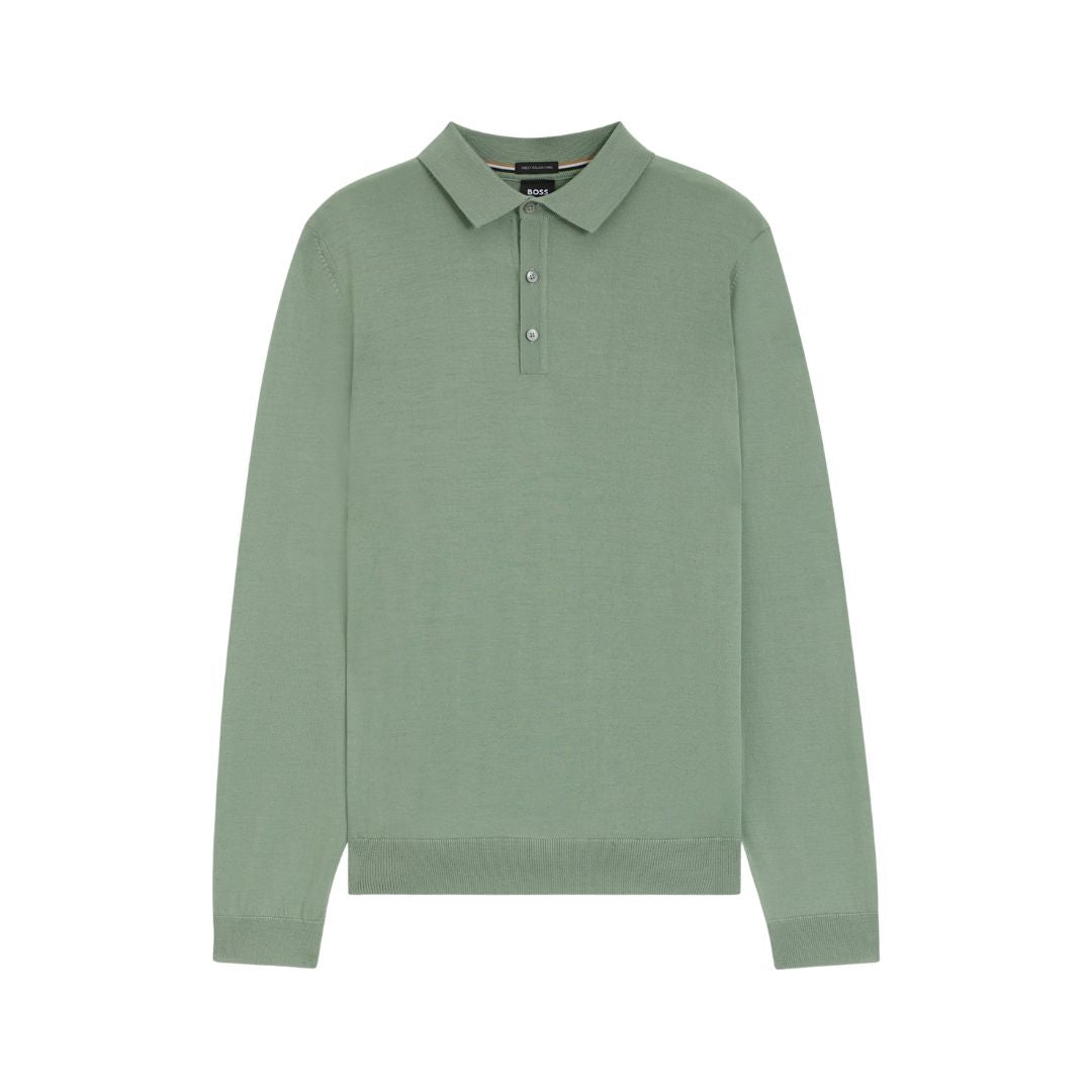 Lancione Long Sleeve Virgin Wool Polo Jumper 50476355 – Robinsons