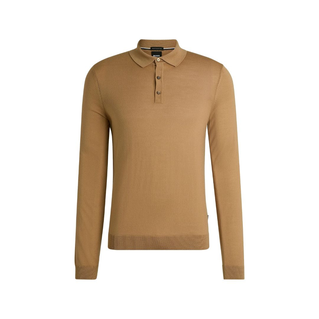 Lancione Long Sleeve Virgin Wool Polo Jumper 50476355 – Robinsons