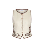 Aerovia Embroidered Linen Womens Waistcoat 2613151012200