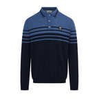 Merino Wool Contrast Stripe Mens Polo Shirt KNT119
