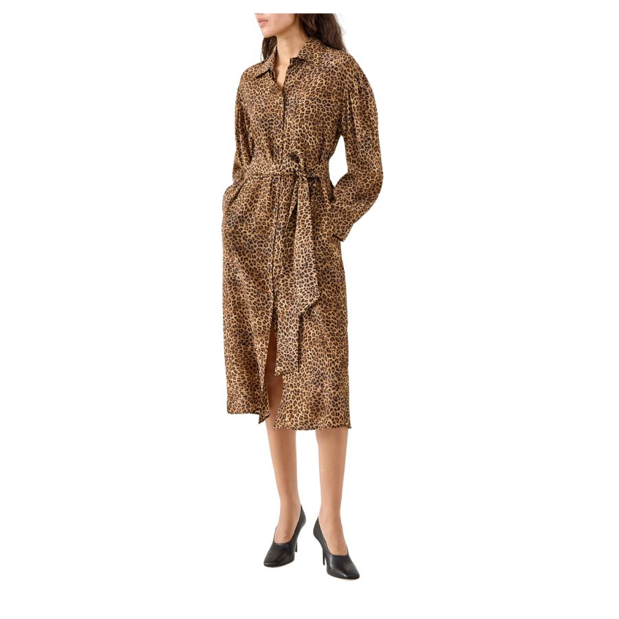 Dolman Silk Patterned Womens Midi Dress 2615221061600