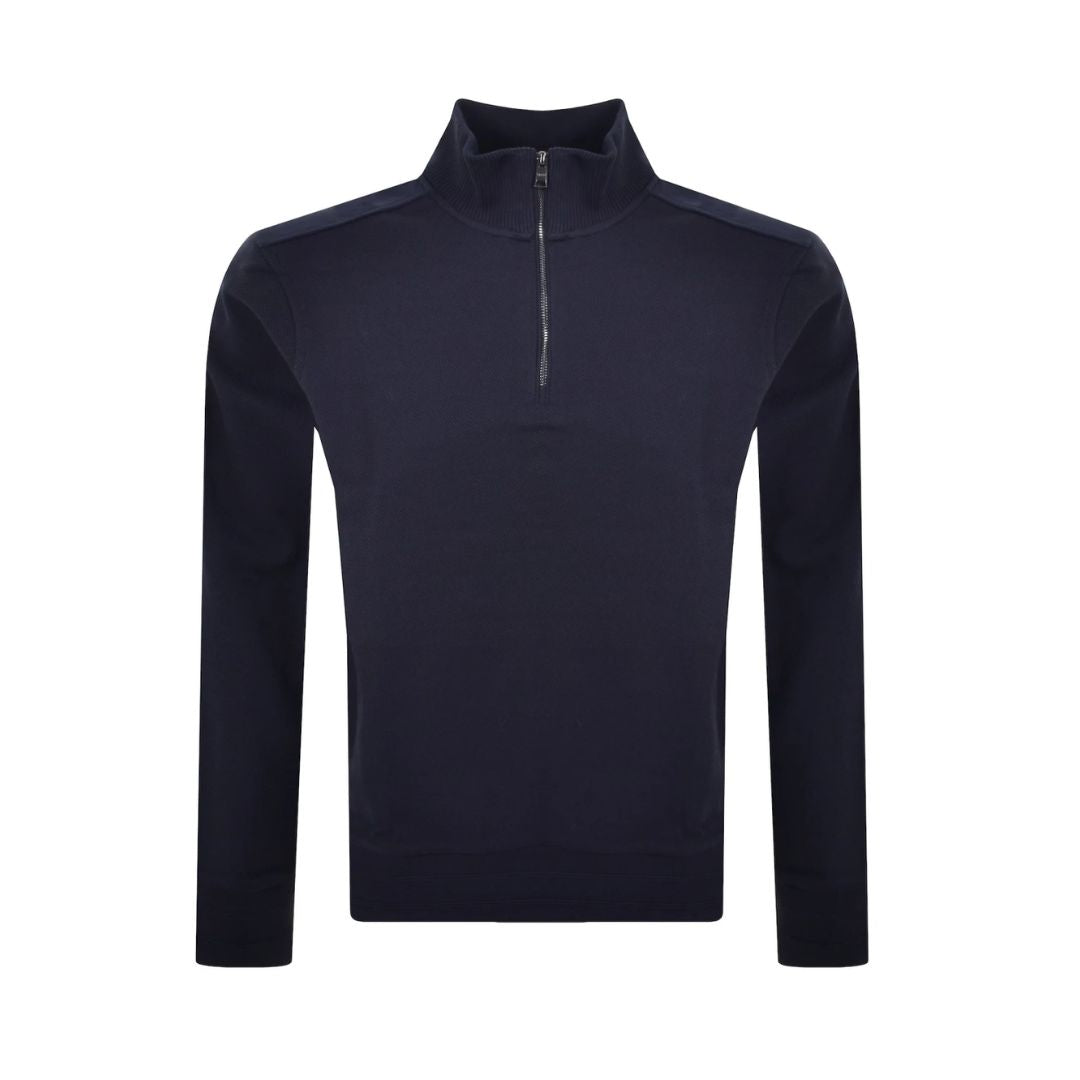 スウェット・トレーナー BOSS Sidney Logo-Patch High-Neck Half-zip Long-sleeved Sweat BOSS Sidney Logo-Patch High-Neck Half-zip Long-sleeved