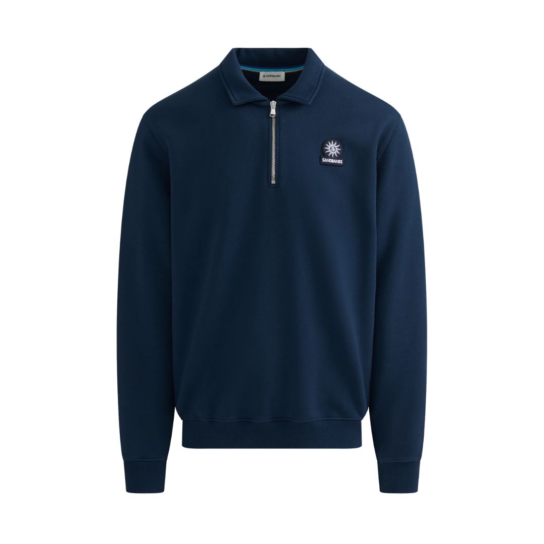 Quarter-Zip Polo Collar Mens Sweatshirt MBS24