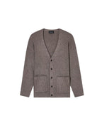 Ribbed Wool Blend V-Neck Cardigan EM002074 AF18108