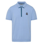 Colour Stripe Knitted Mens Zip Polo Short KNT69