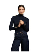 Buttoned Knit Roll Neck