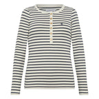 Striped Grandad Style Womens Top