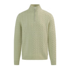Merino Wool Cable Knit Mens Quarter Zip Jumper KNT100
