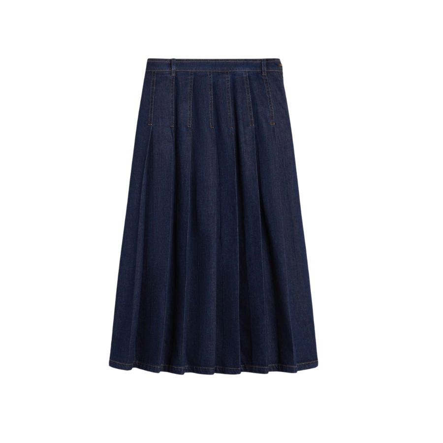Ovale Pleated Womens Denim Skirt 2615101071600