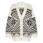 Belgio Jacquard Wool Womens Cardigan 2625346072600