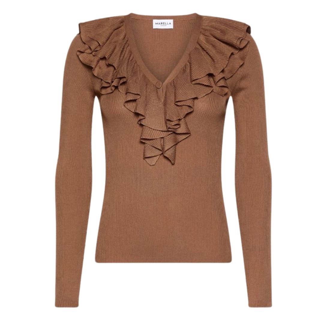 Operoso Fitted Flounce Detail Womens Jumper 2623366044200