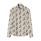 Geometric Print Linen Shirt 100015202