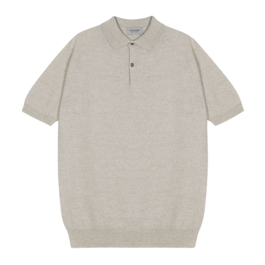 Extra Fine Merino Wool Textured Mens Polo Shirt