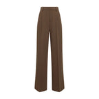 Pleated Womens Wide Leg Trouser