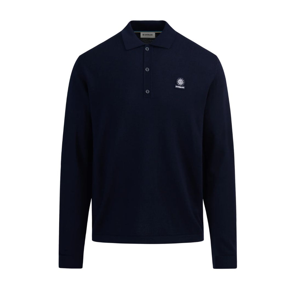 Merino Wool Button Mens Polo Shirt KNT95