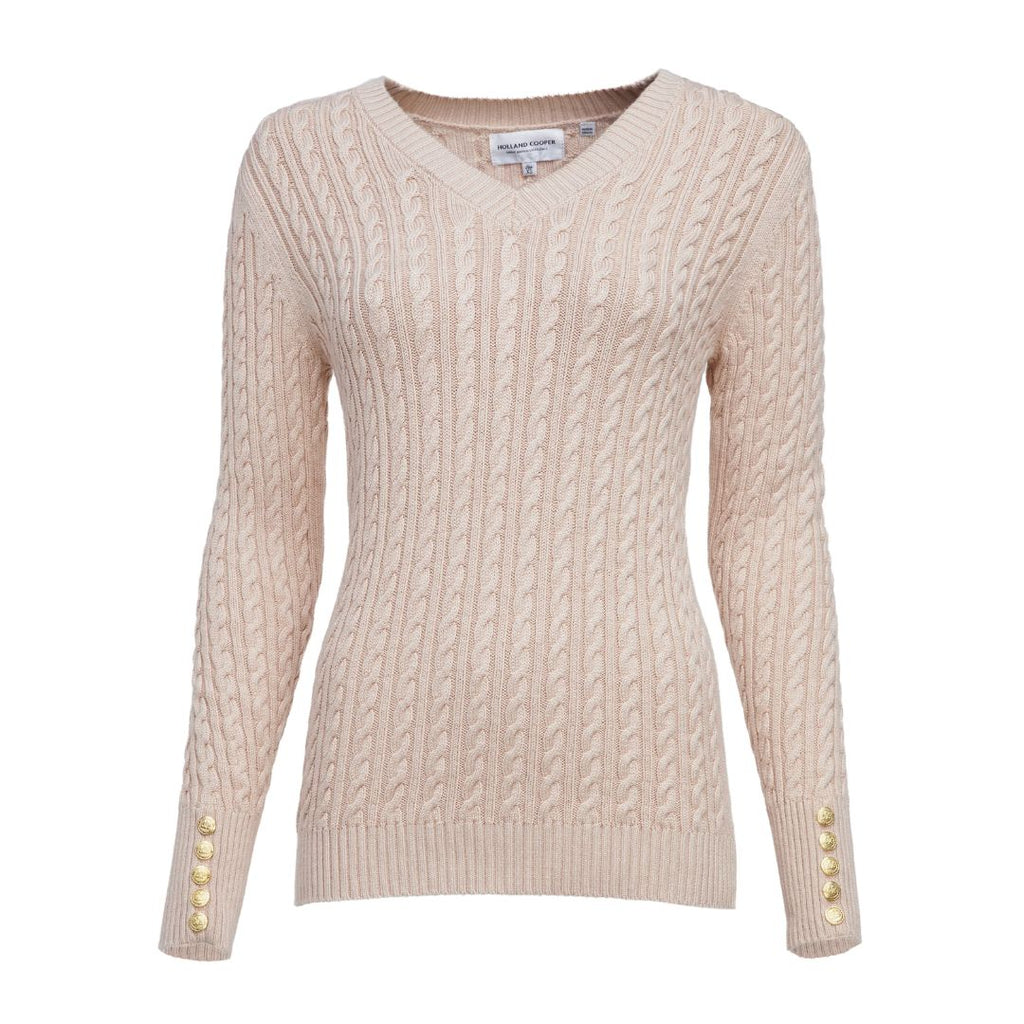 Seattle Cable V-Neck Womens Jumper
