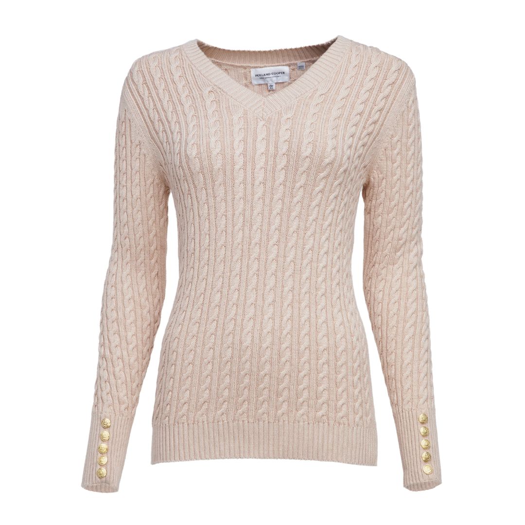 Seattle Cable V-Neck Womens Jumper