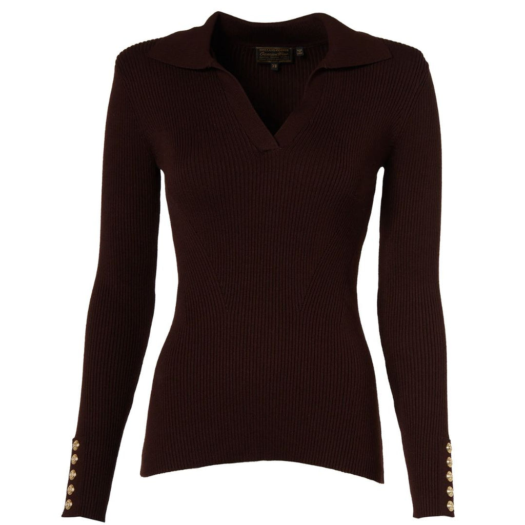 V-Neck Rib Womens Top