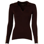 V-Neck Rib Womens Top