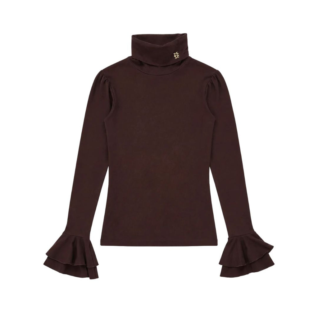 Supersoft fluted Roll Neck Womens Top