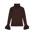 Supersoft fluted Roll Neck Womens Top
