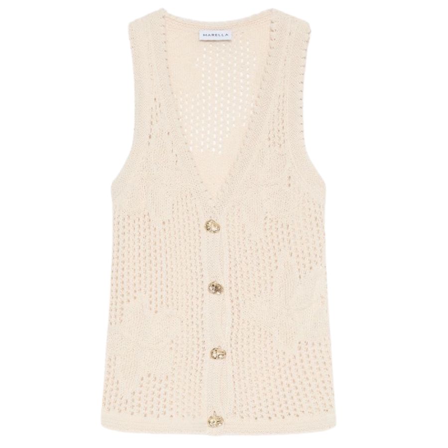 Astice Textured Knit Sleeveless Womens Cardigan  2613351012200